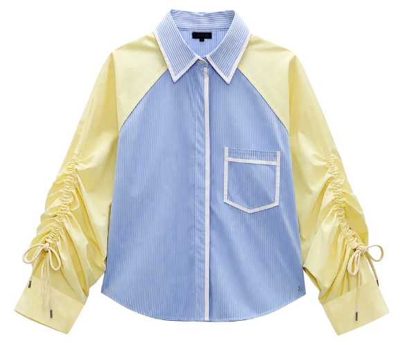 Blue & Yellow Contrast Panel Drawstring Co-ord