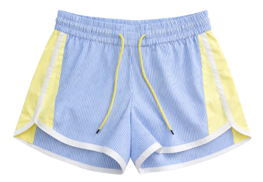 Blue & Yellow Contrast Panel Drawstring Co-ord