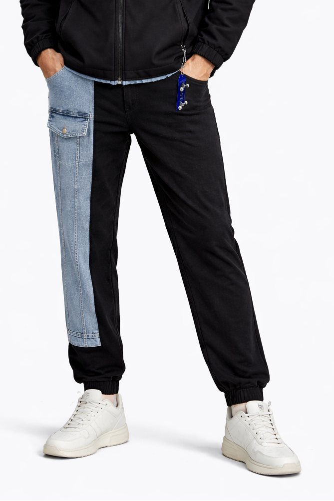 Denim Patchwork Joggers