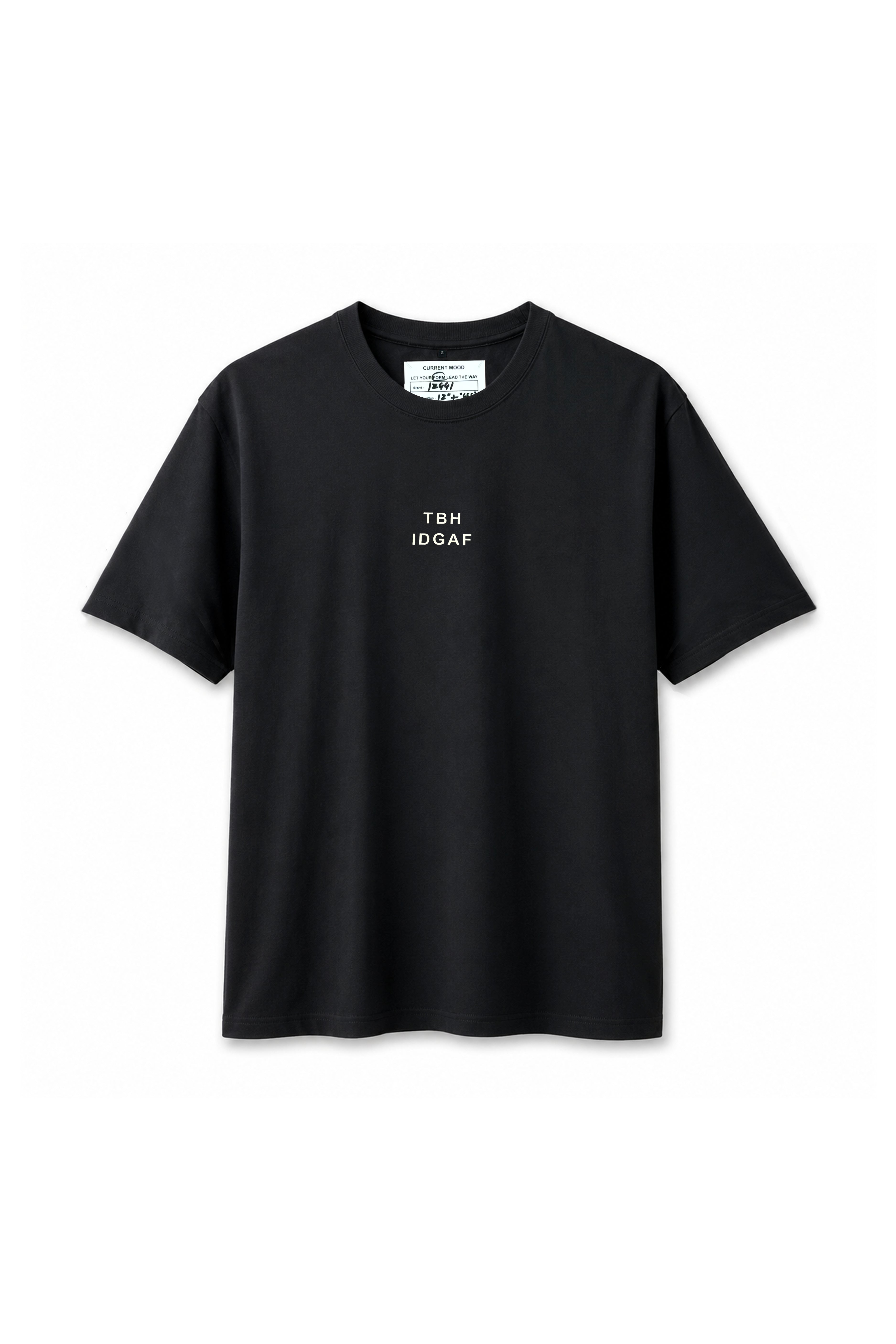 Black Cotton 0 Fucks Tee