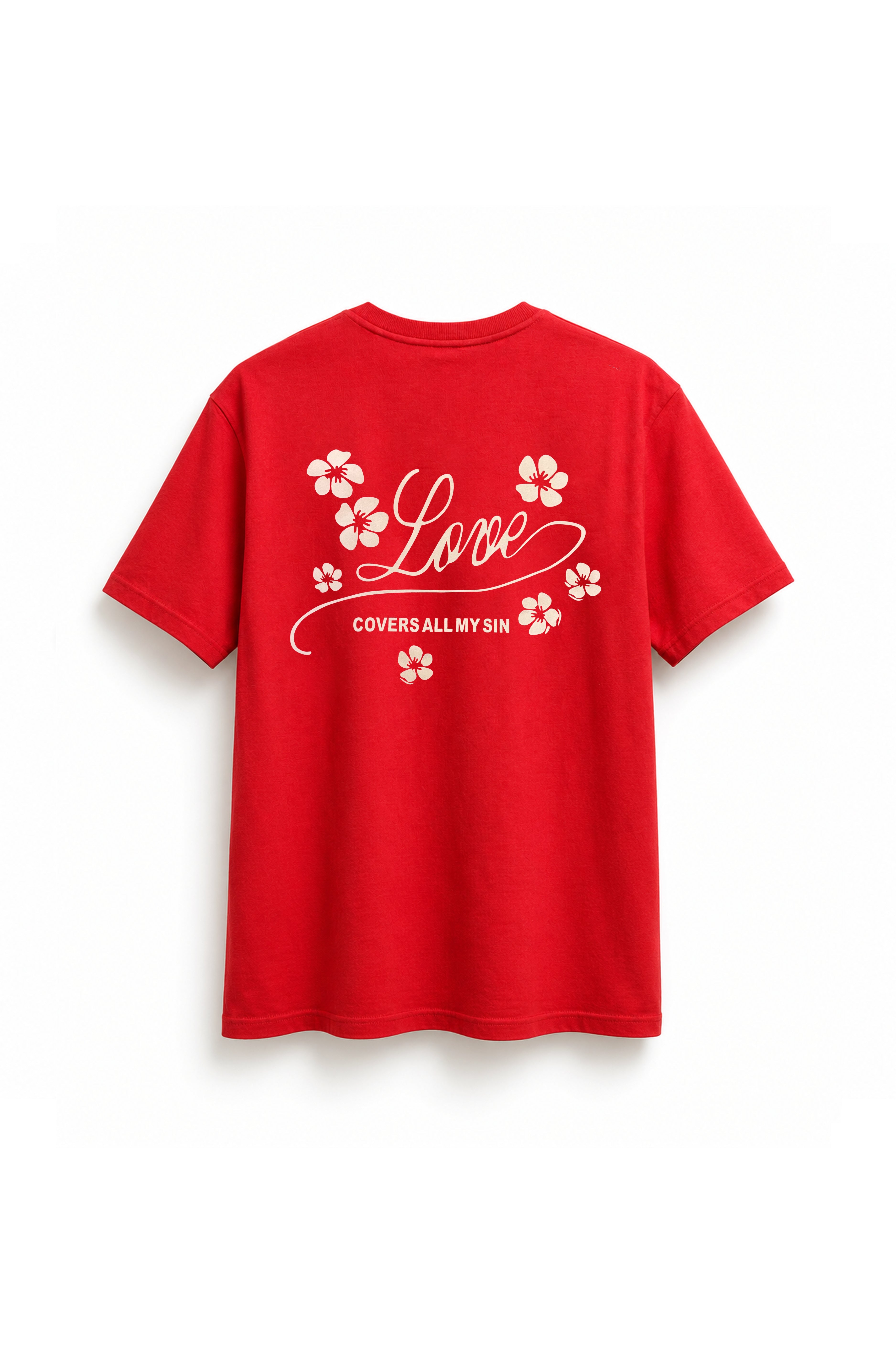 Red Cotton Love Covers All My Sin Tee