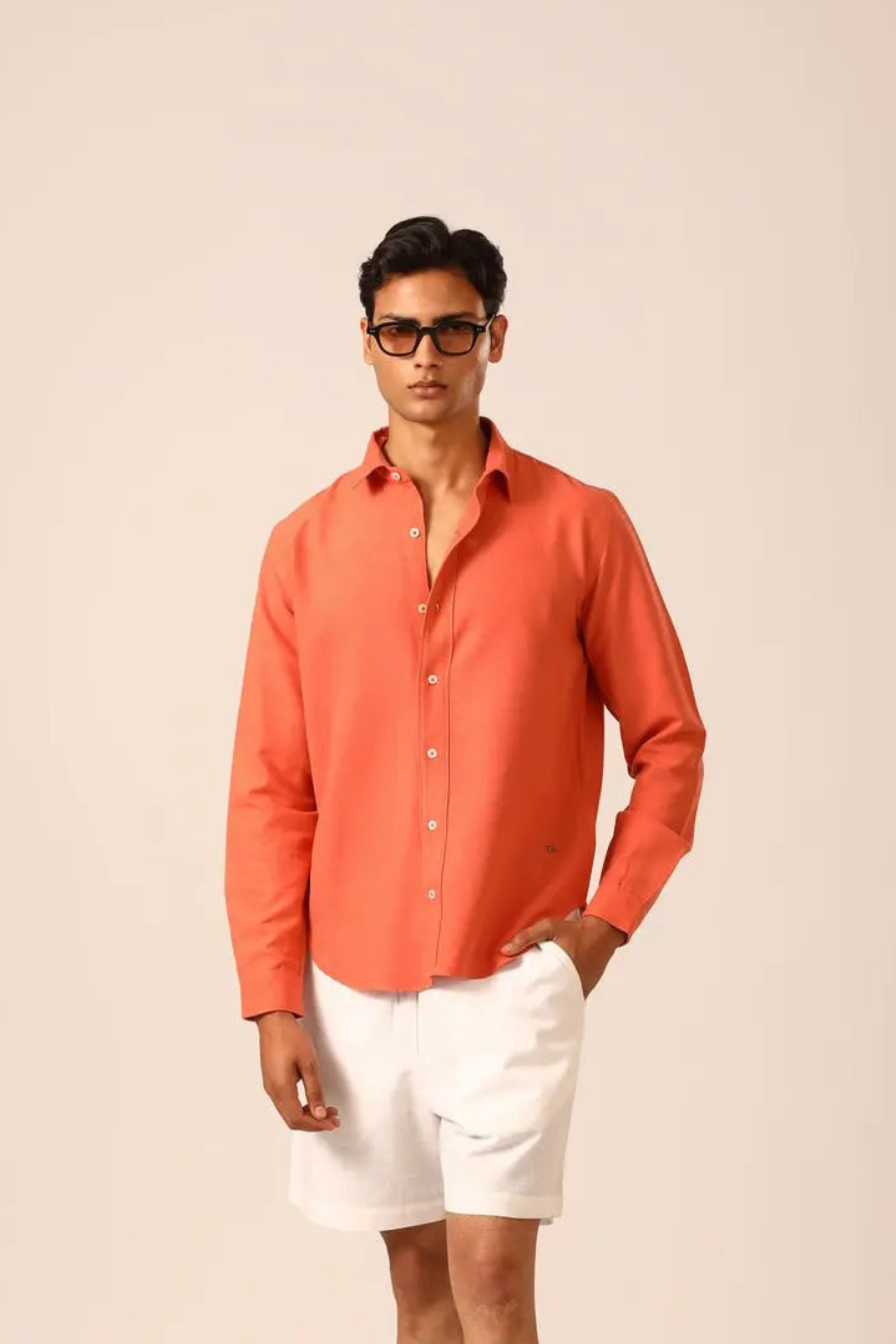 Linen Shirt in Apricot