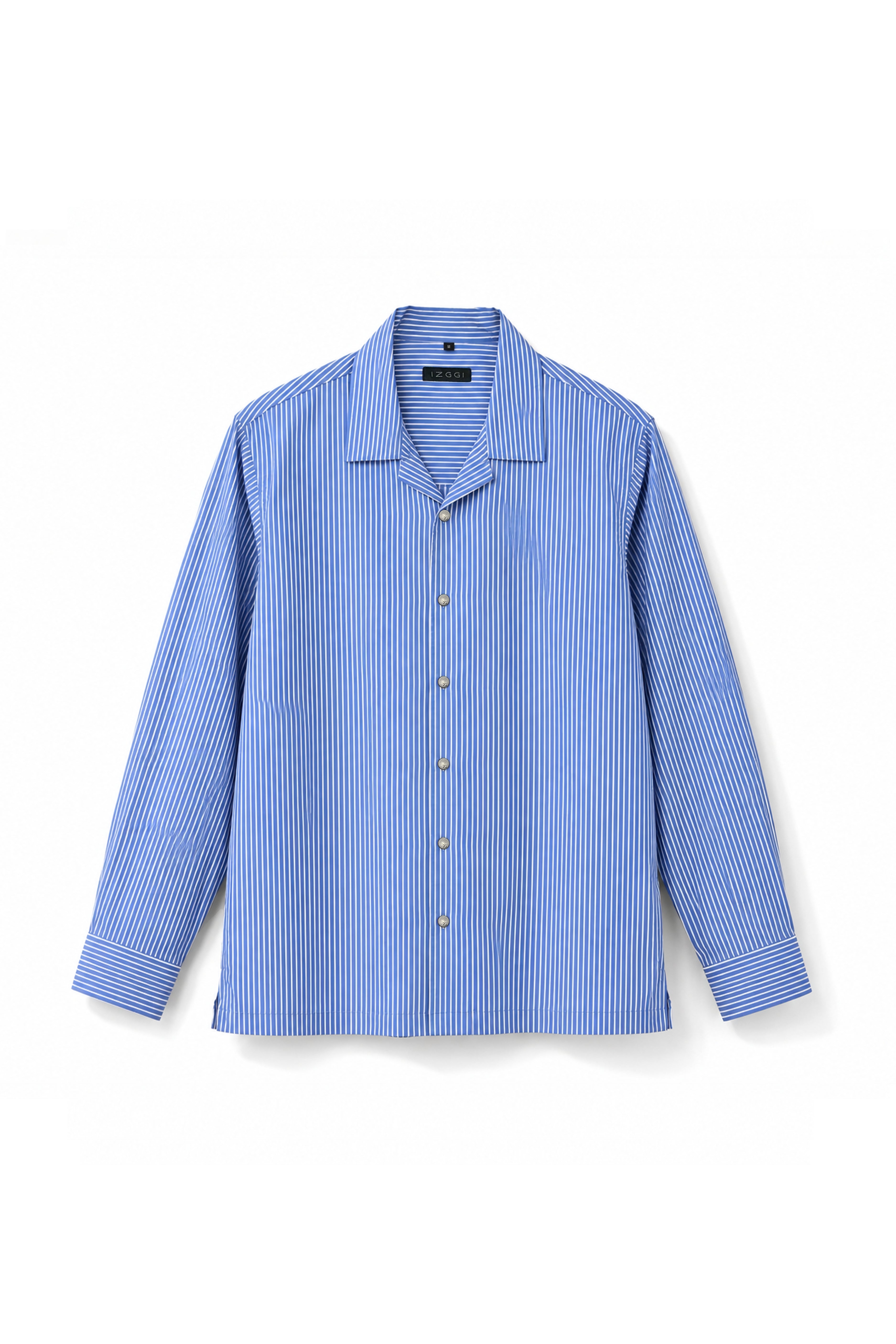 Blue Stripe Cotton Stretch Summer Shirt