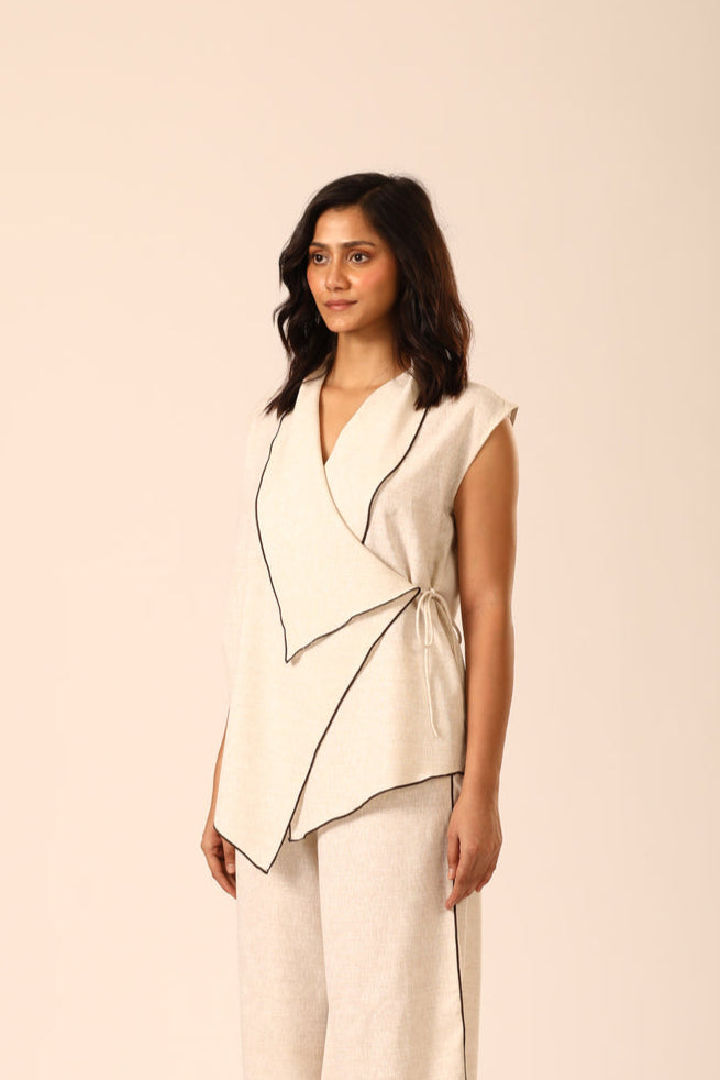 Sylvia Wrap-style Top - Natural