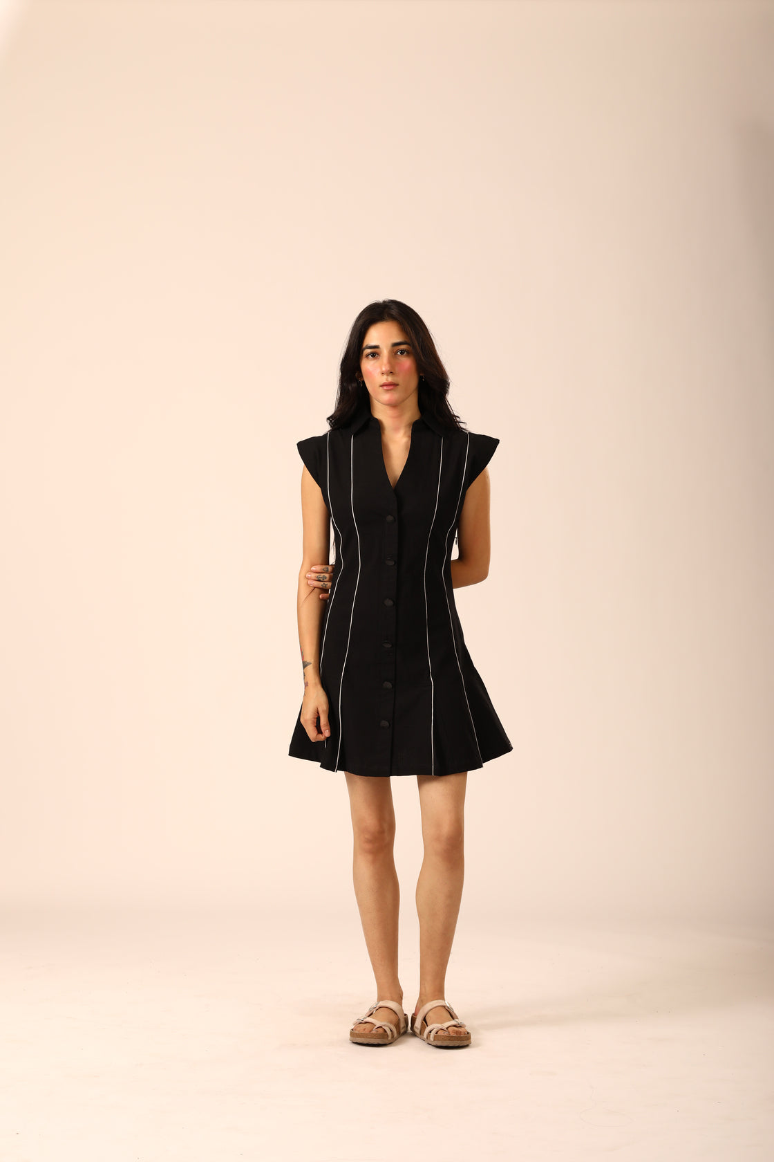 Cruz Linen Dress - Black