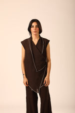 Sylvia Wrap-style Top - Espresso