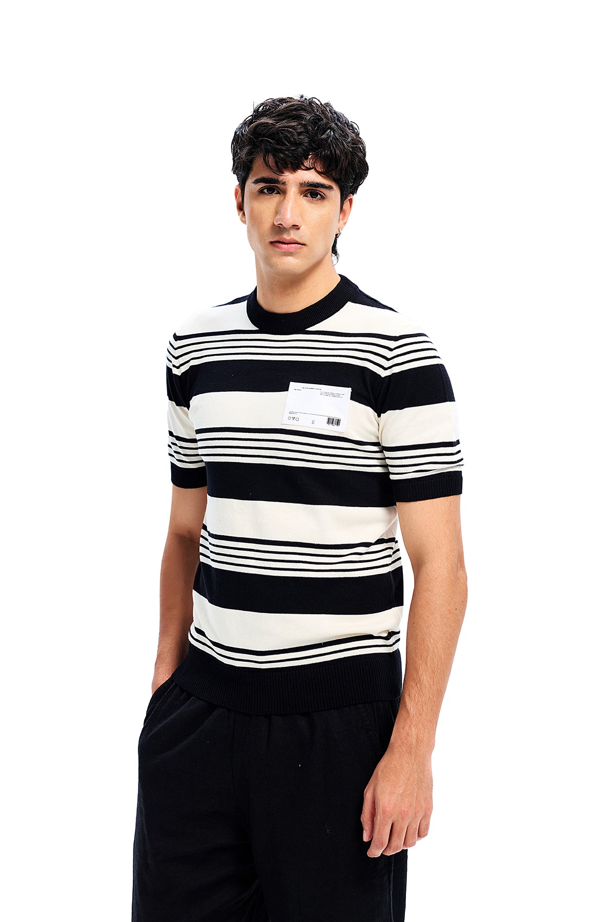 Black Knit Horizon Tee