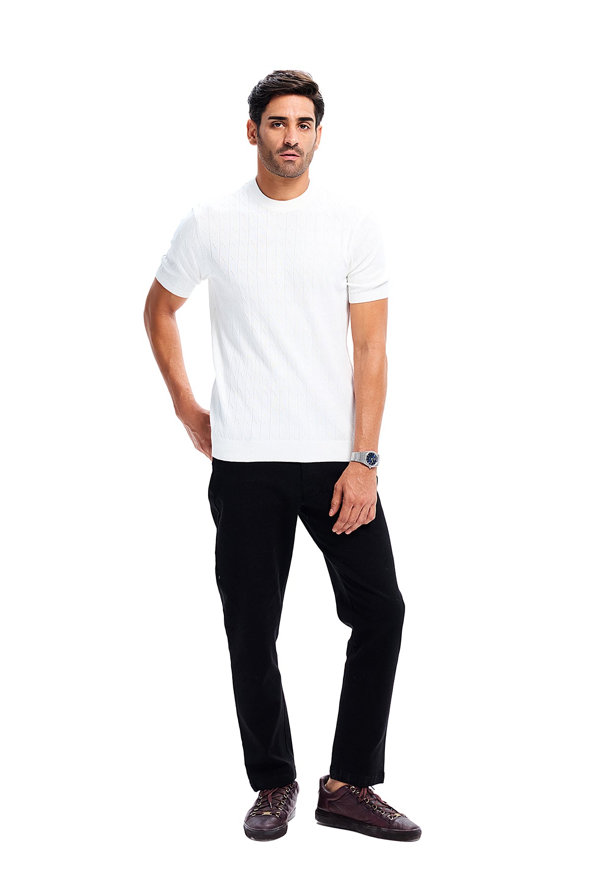 White Jacquard Tee