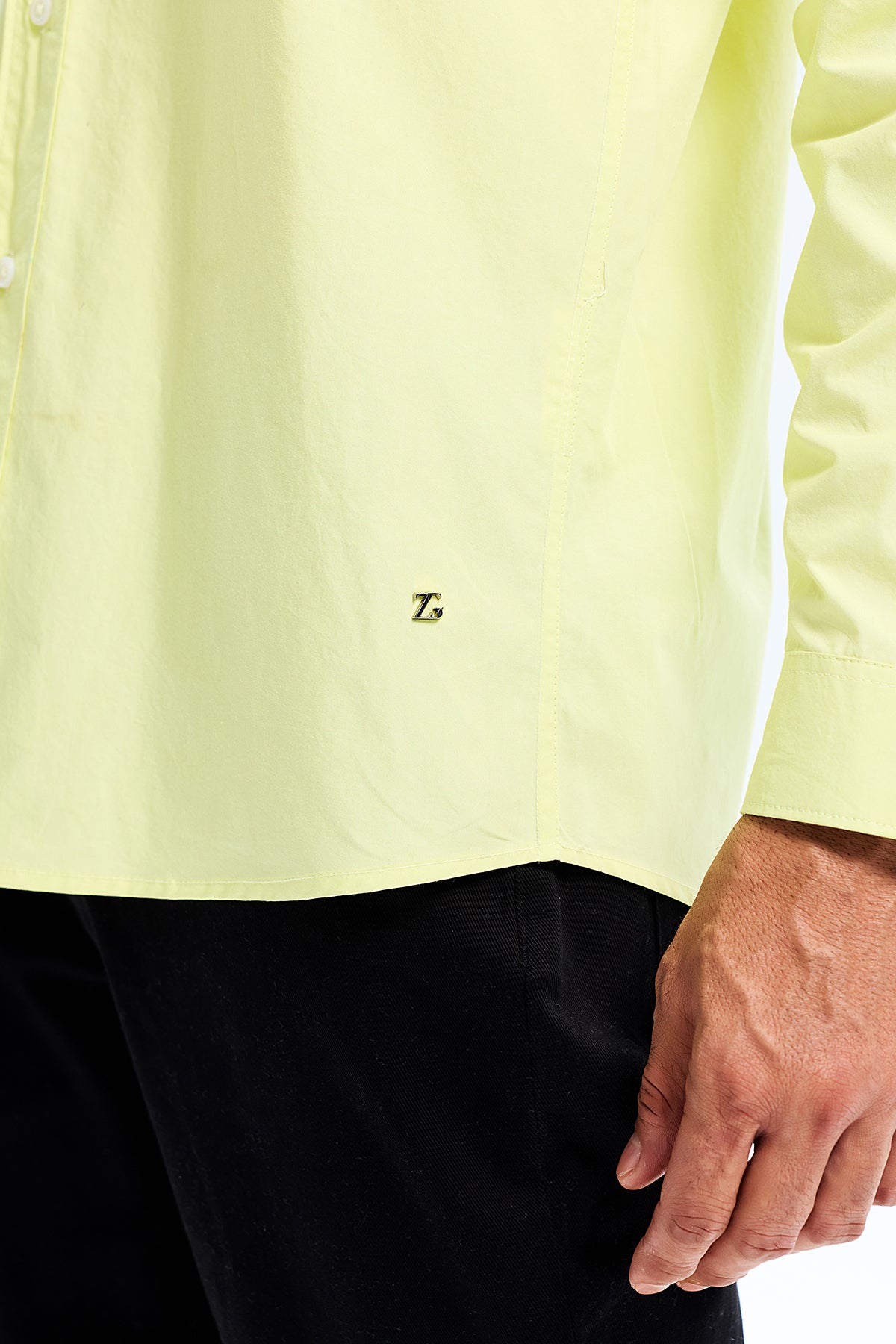 Lime Cotton Poplin Shirt