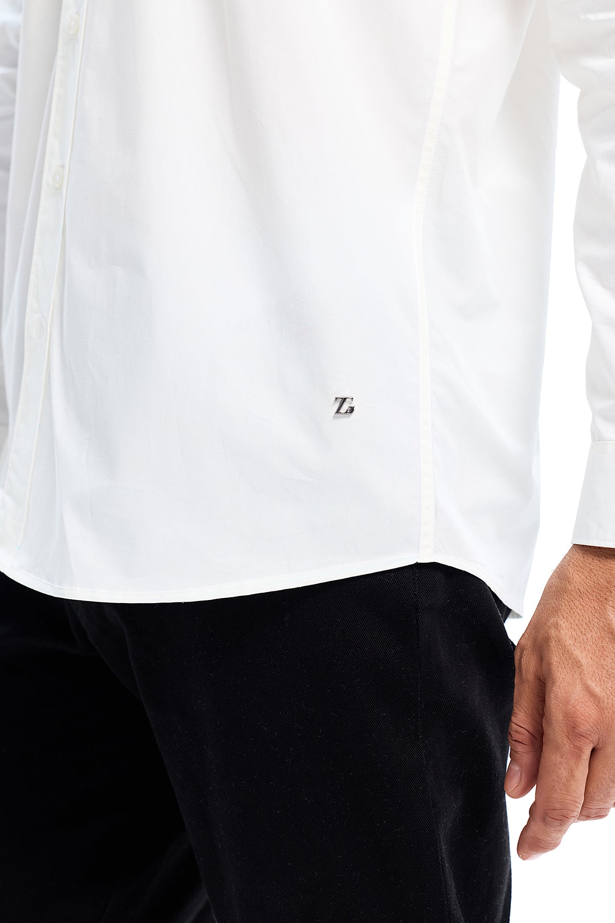 White Cotton Poplin Shirt