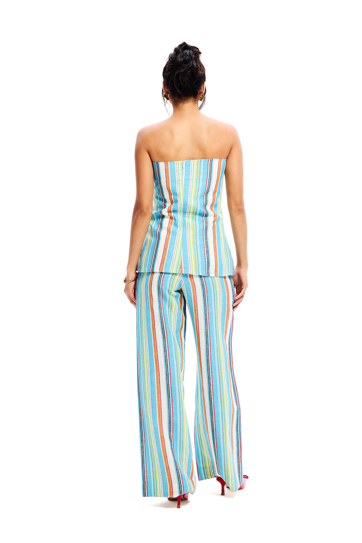 Multicolor Cotton Stripe Trousers