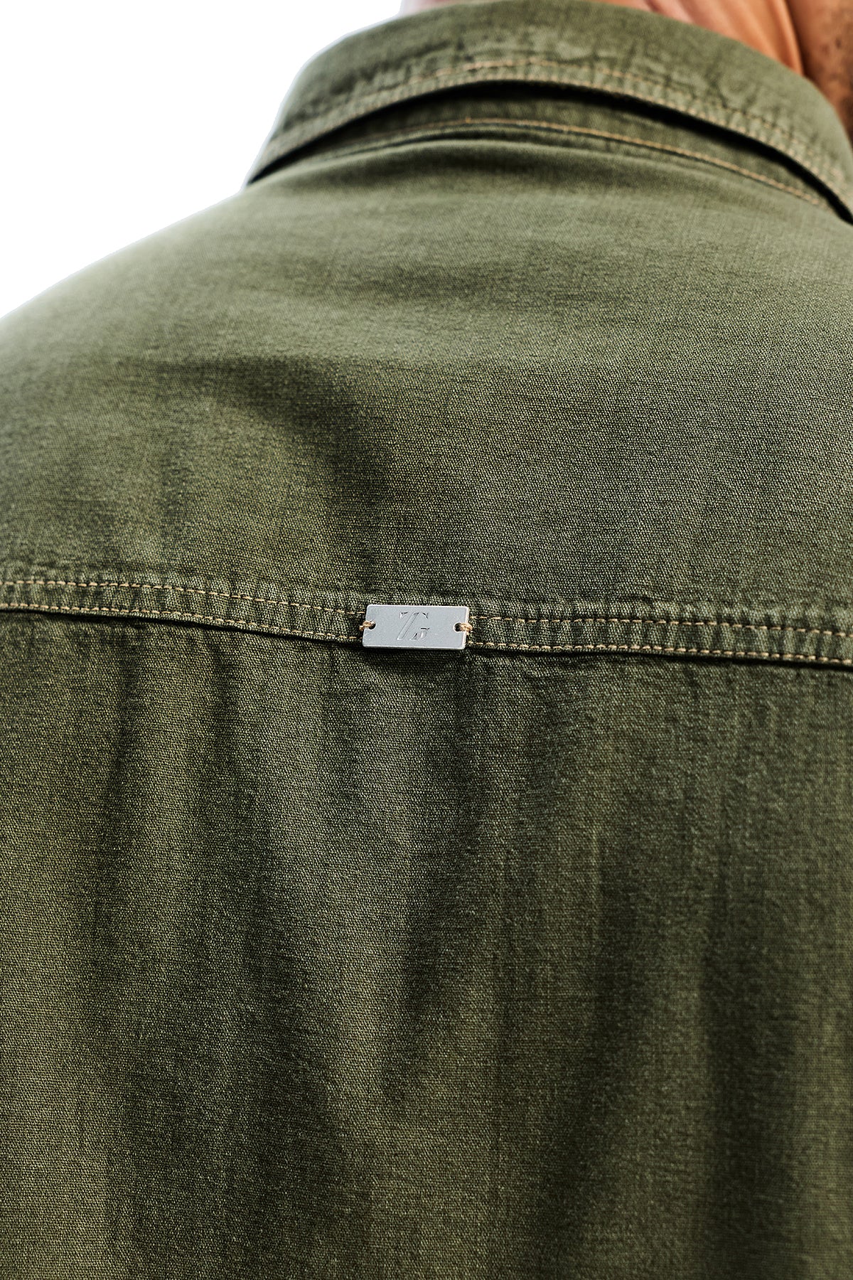 Olive Lightweight Overdyed  Denim Safari Shirt