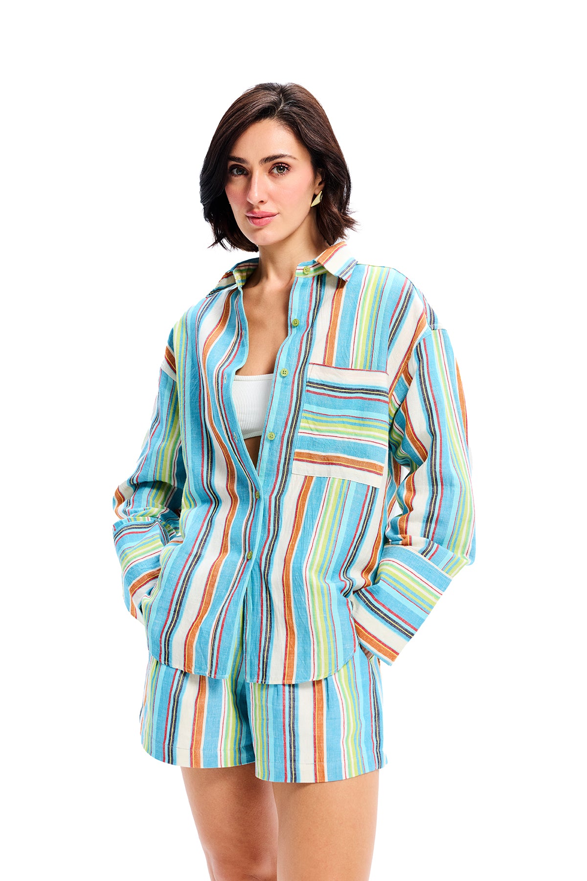 Multicolor Cotton Stripe Shirt