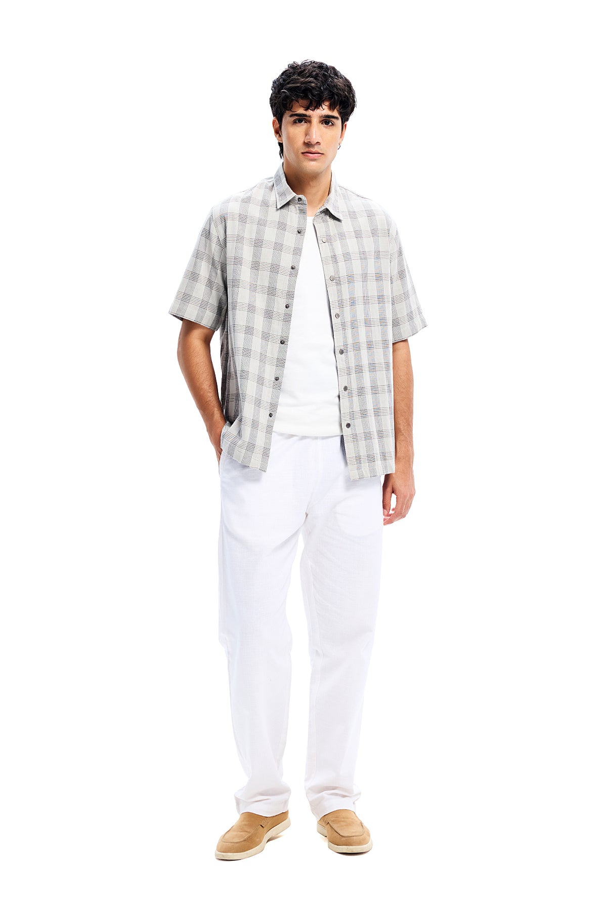 Grey Plaid Cotton Sinner Shirt
