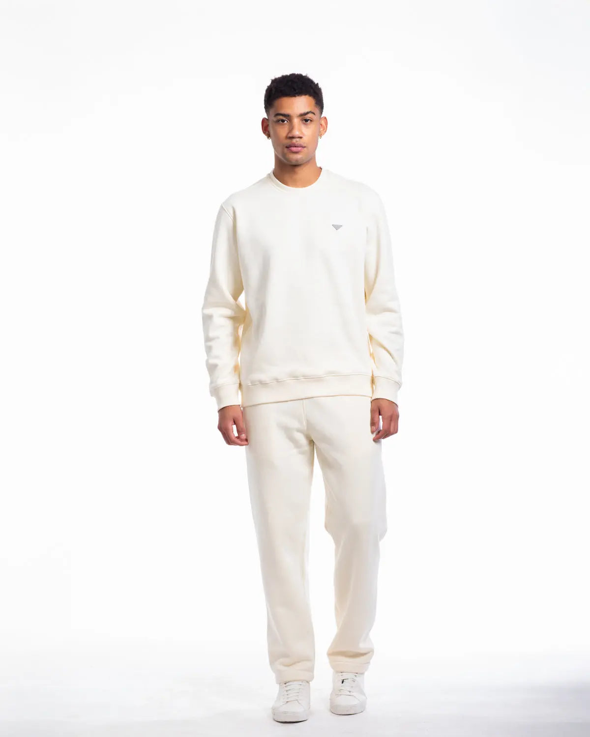 Essence - Men's Crew Neck Sweatshirt in Off-White - IZGGI