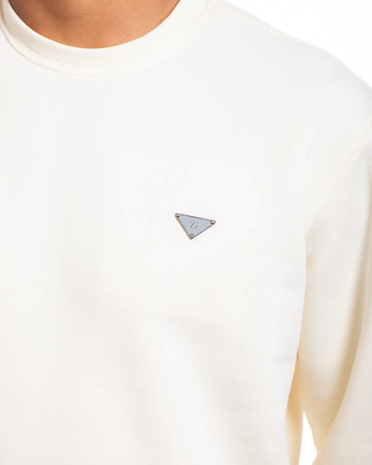 Essence - Men's Crew Neck Sweatshirt in Off-White - IZGGI
