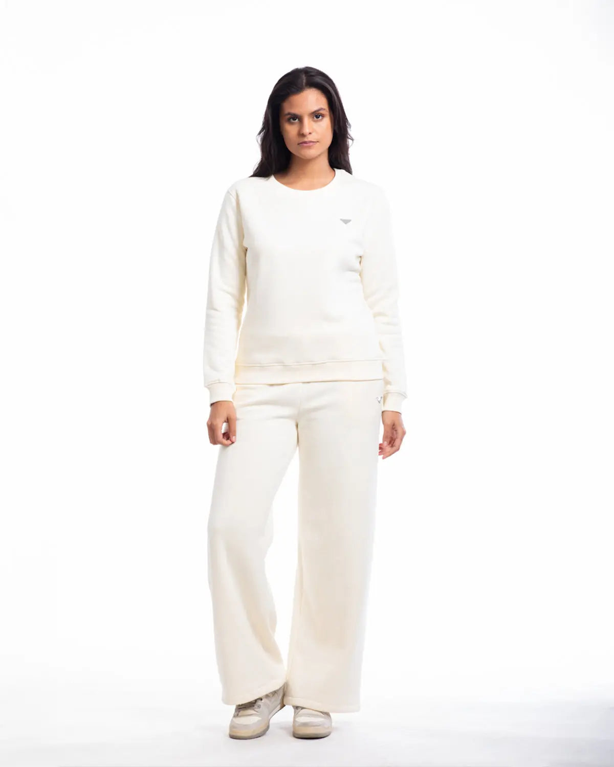 Essence- Women's Crew Neck Sweatshirt in Off-White - IZGGI