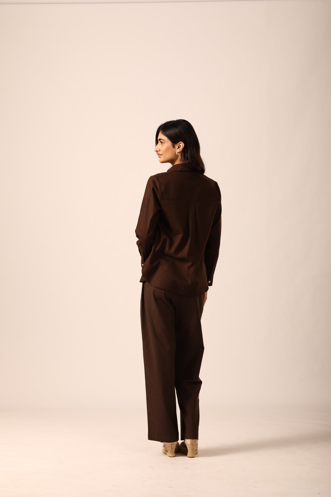 Quinn Asymmetrical Shirt - Espresso