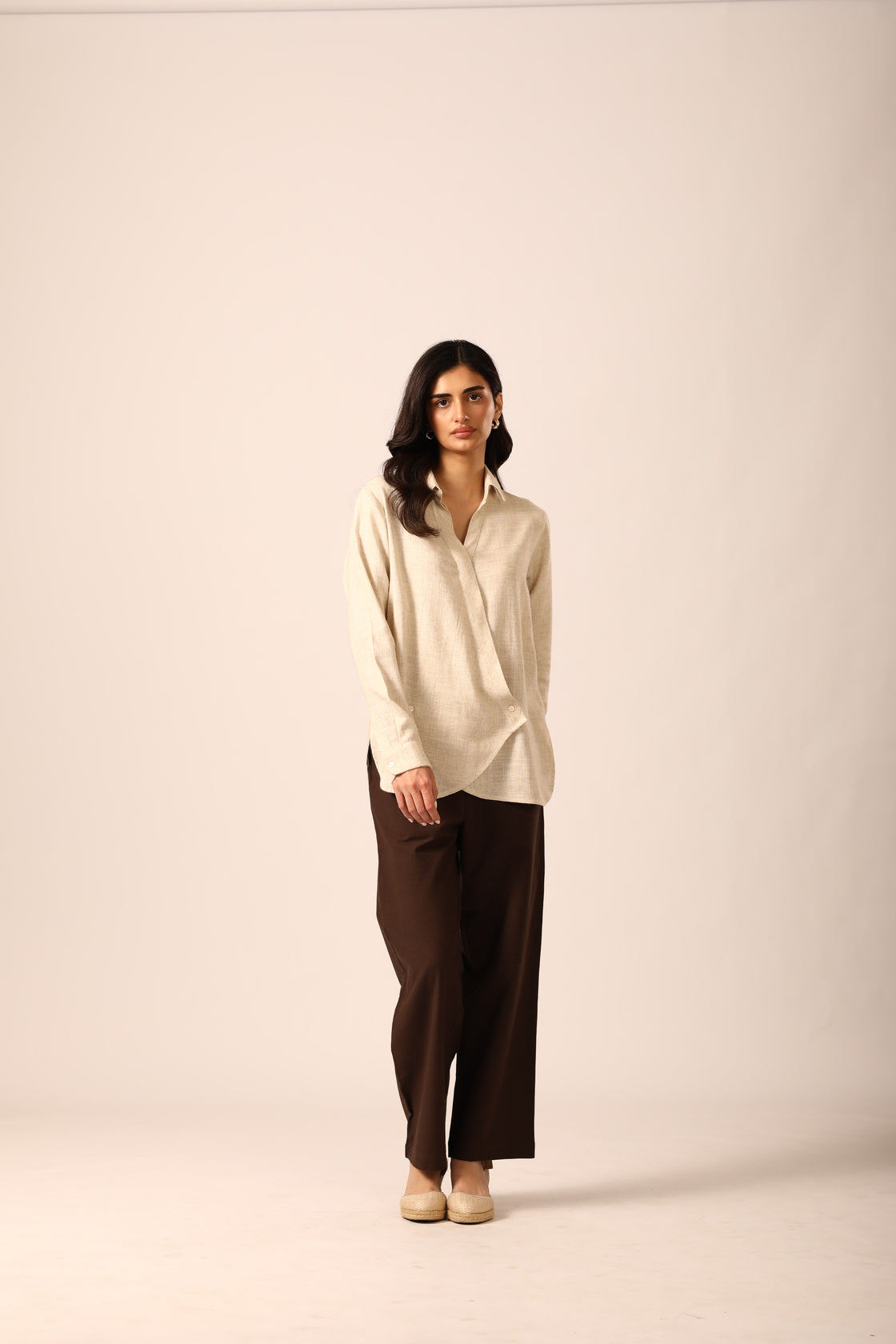 Quinn Asymmetrical Shirt - Natural