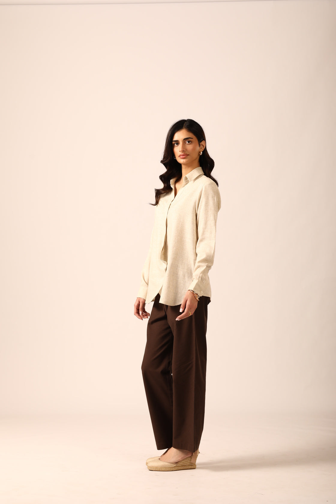Quinn Asymmetrical Shirt - Natural
