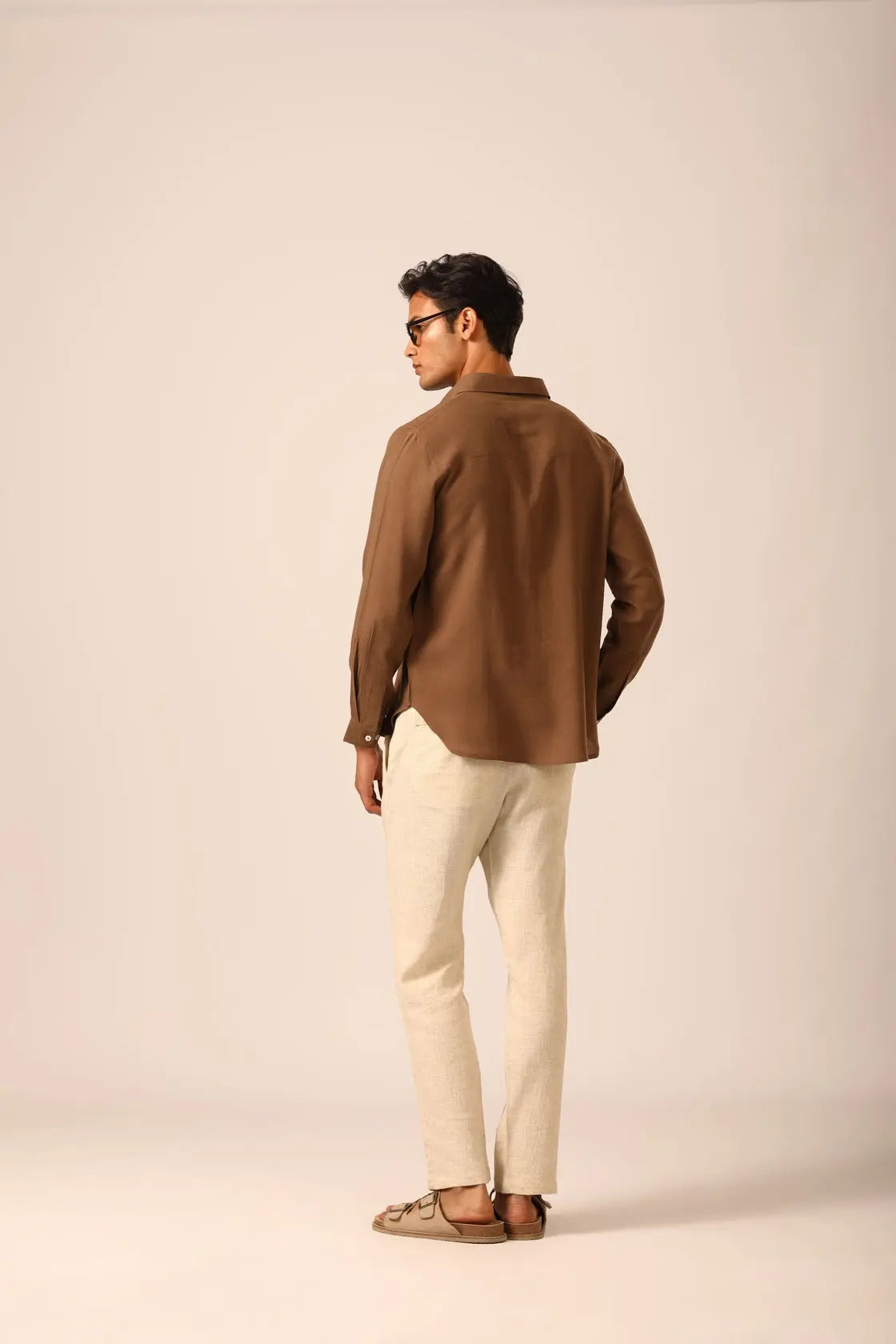 Linen Shirt in Mocha Brown - IZGGI