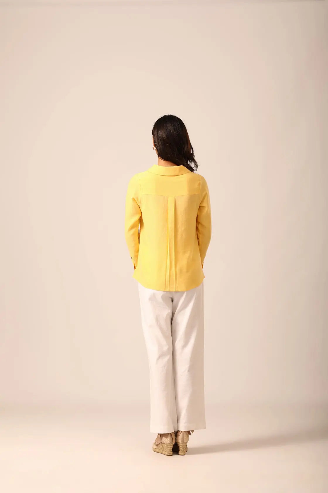 Bria A-line Linen Shirt in Sunshine - IZGGI