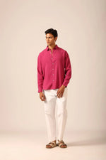 Linen Shirt in Berry