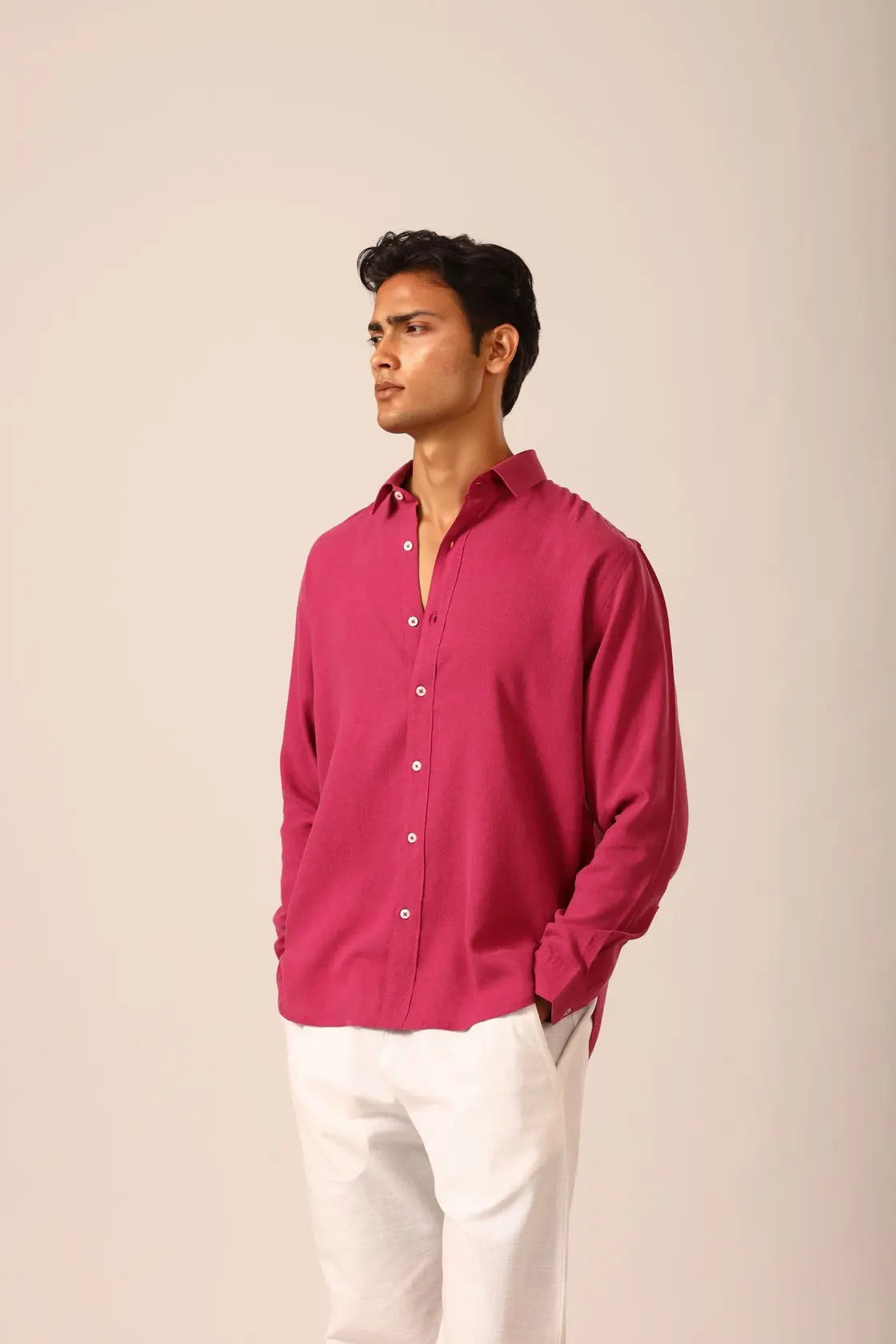 Linen Shirt in Berry - IZGGI