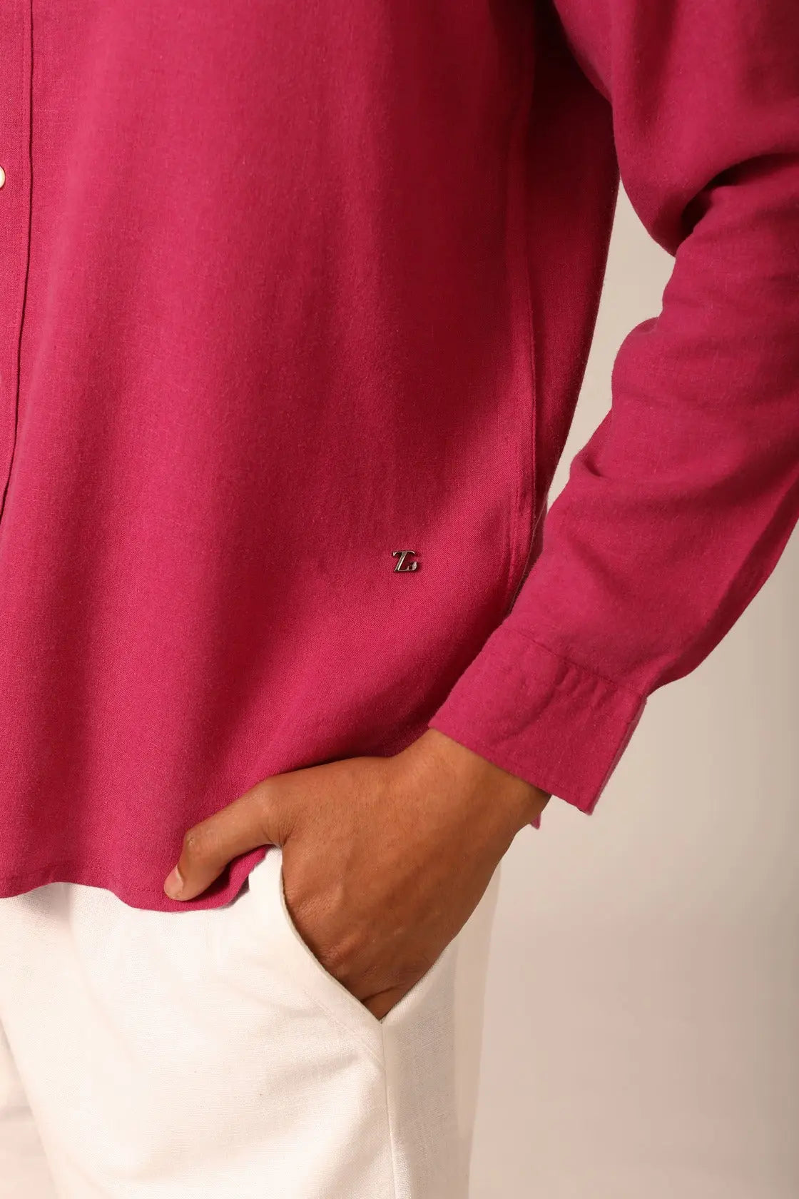 Linen Shirt in Berry - IZGGI