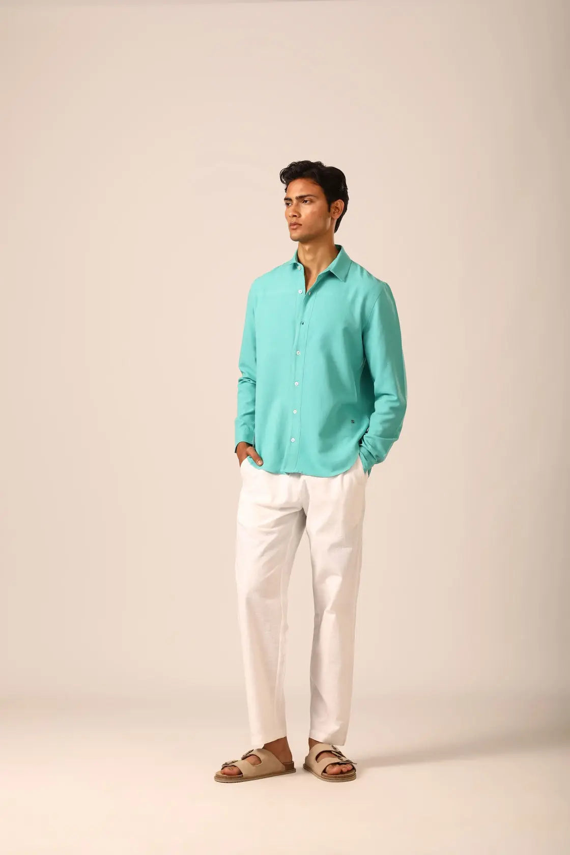 Linen Shirt in Lagoon - IZGGI