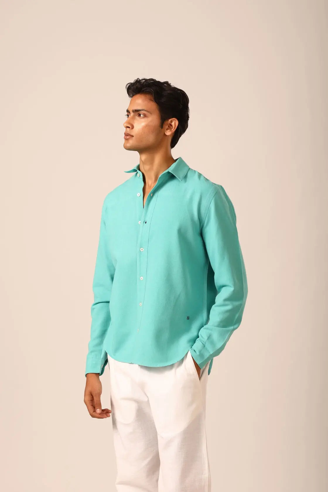 Linen Shirt in Lagoon - IZGGI