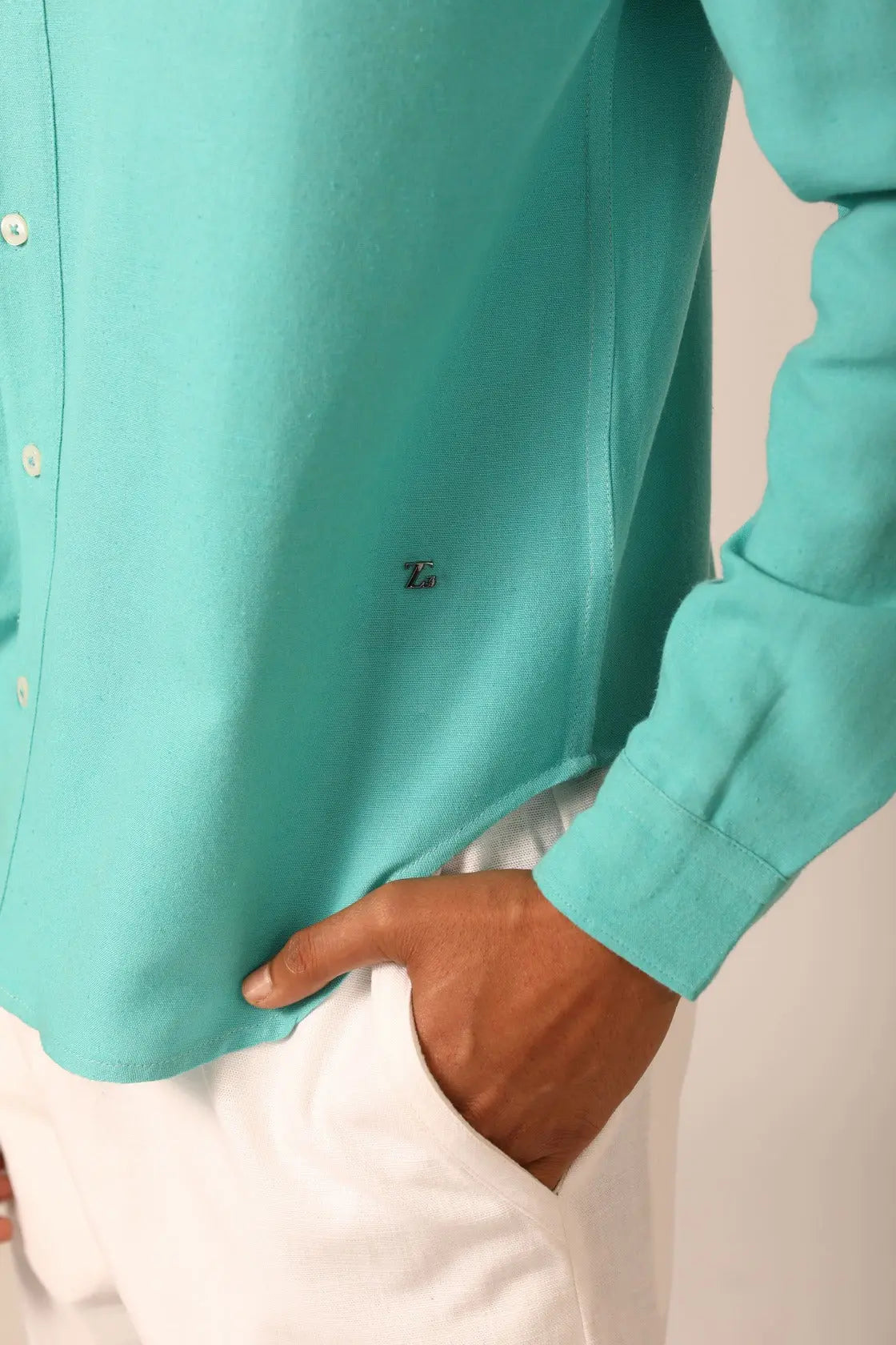 Linen Shirt in Lagoon - IZGGI