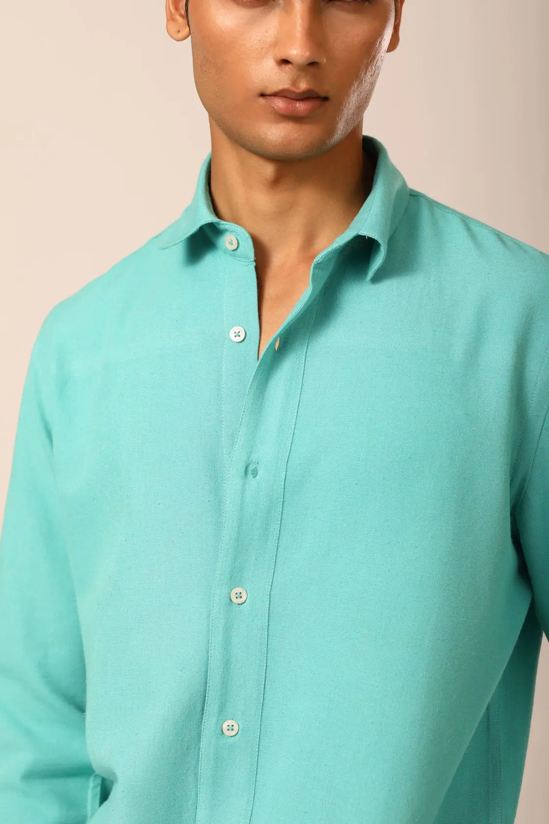 Linen Shirt in Lagoon - IZGGI