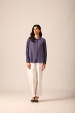 Bria A-line Linen Shirt in Iris