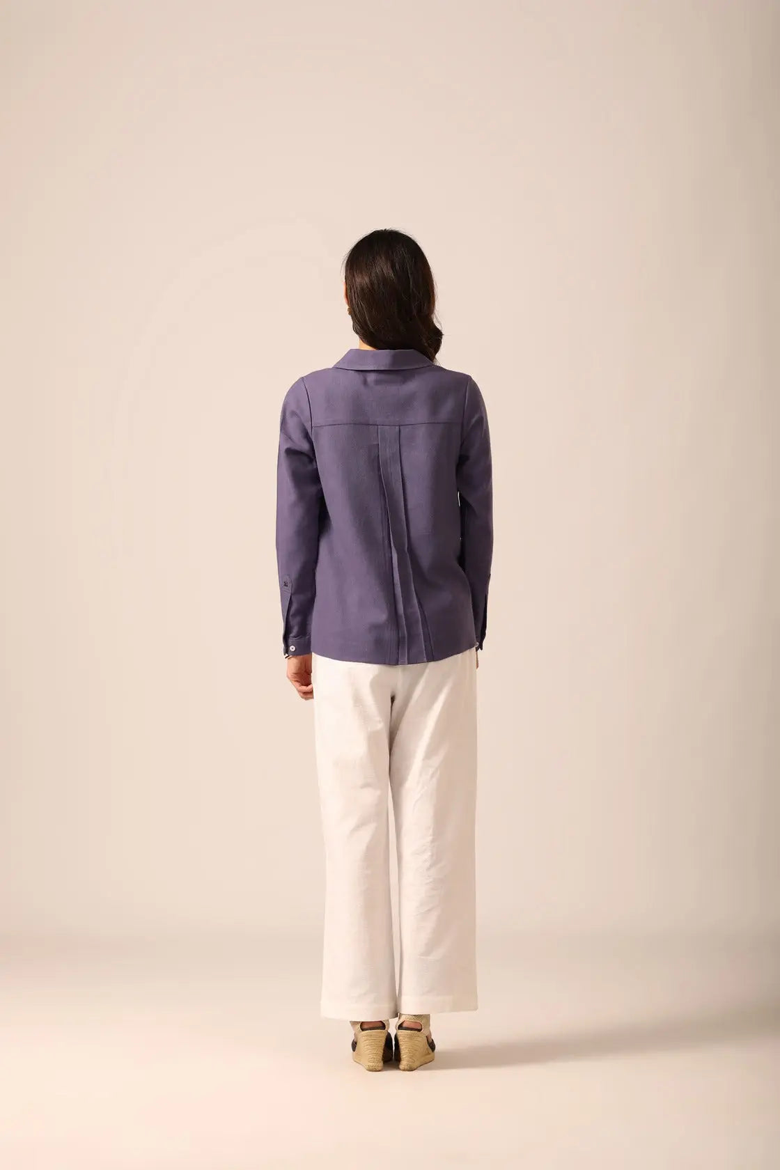 Bria A-line Linen Shirt in Iris - IZGGI