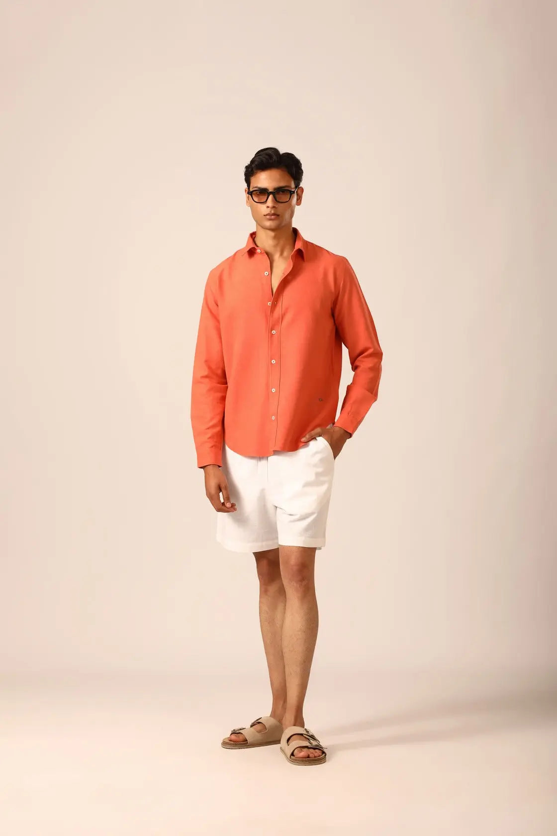 Linen Shirt in Apricot - IZGGI