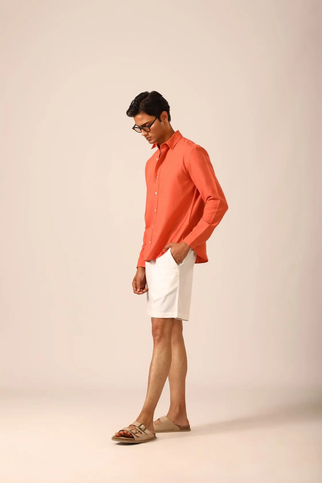 Linen Shirt in Apricot - IZGGI