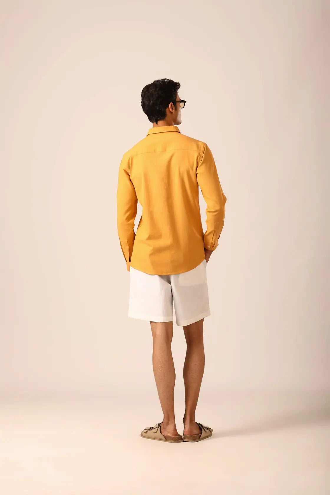 Linen Shirt in Mango - IZGGI