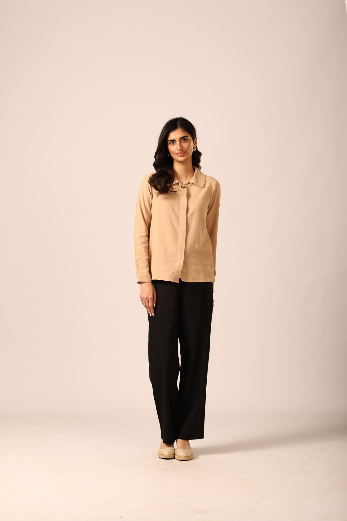 Bria A-line Linen Shirt in Flesh
