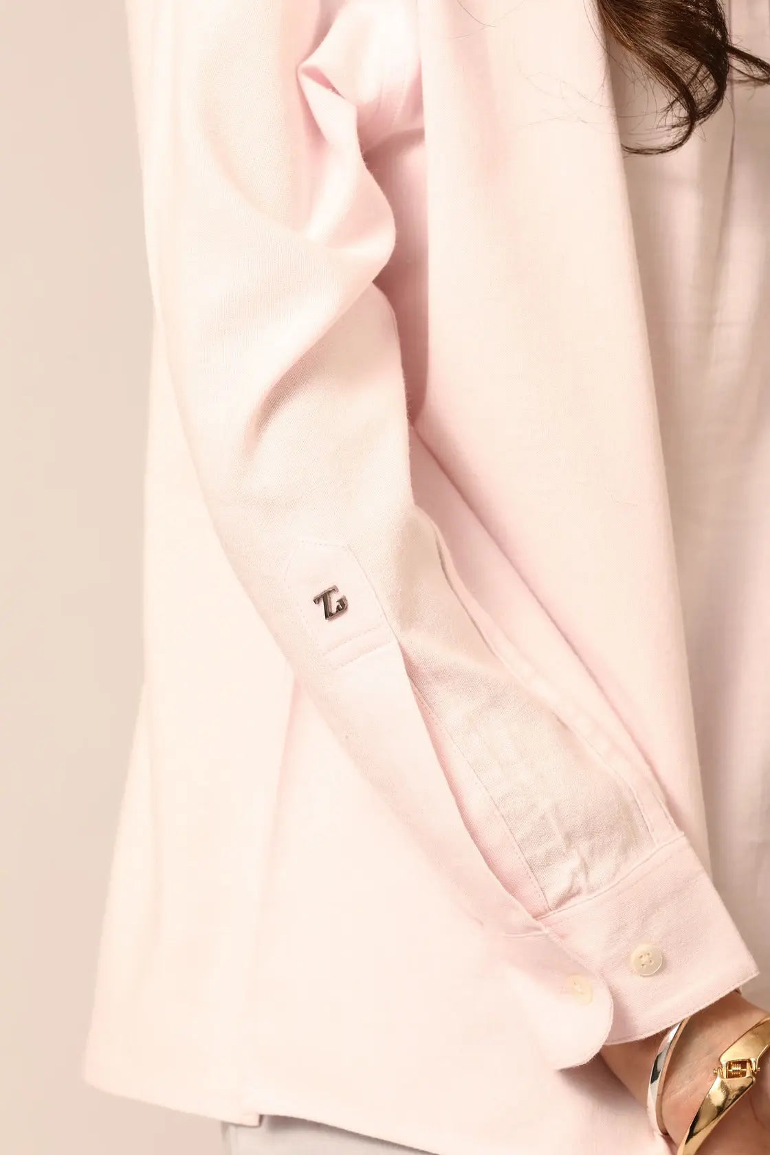 Elm Chinese Collar Linen Shirt in Sakura - IZGGI