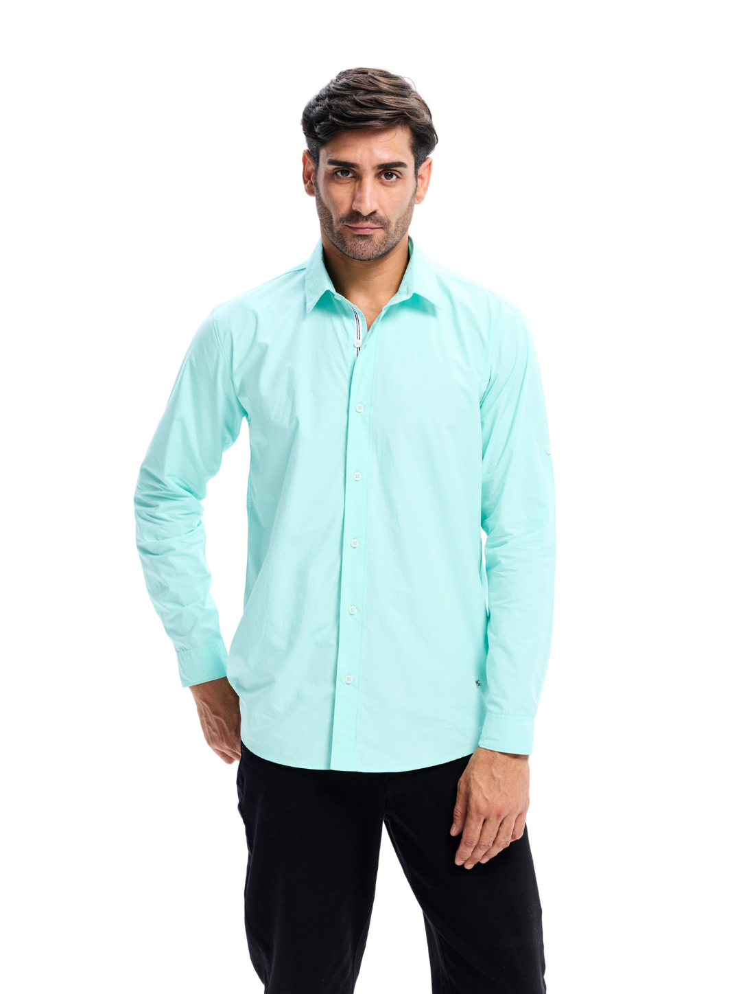 Sea Green Cotton Poplin Shirt