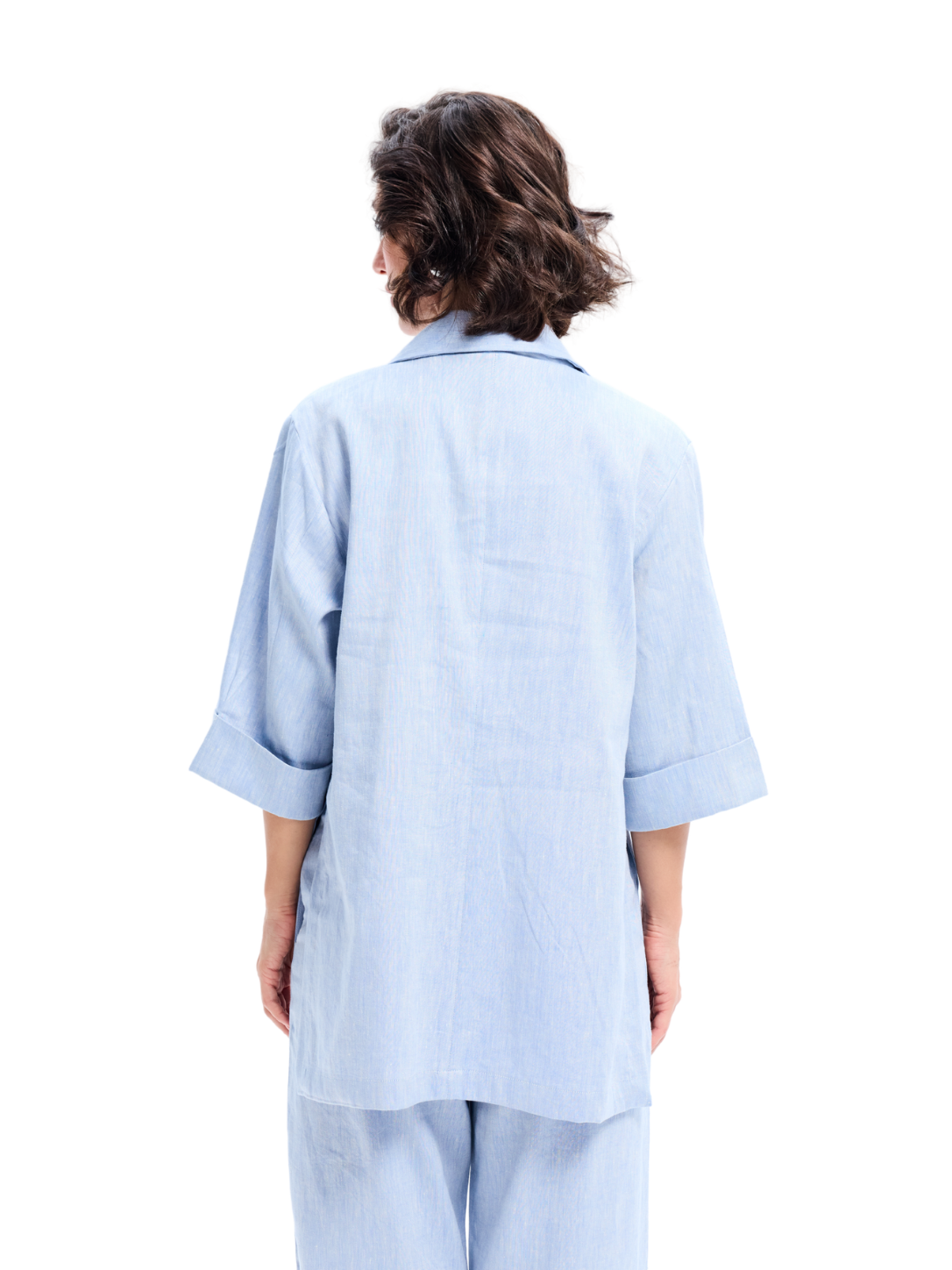 Blue Cotton Slub Trouser