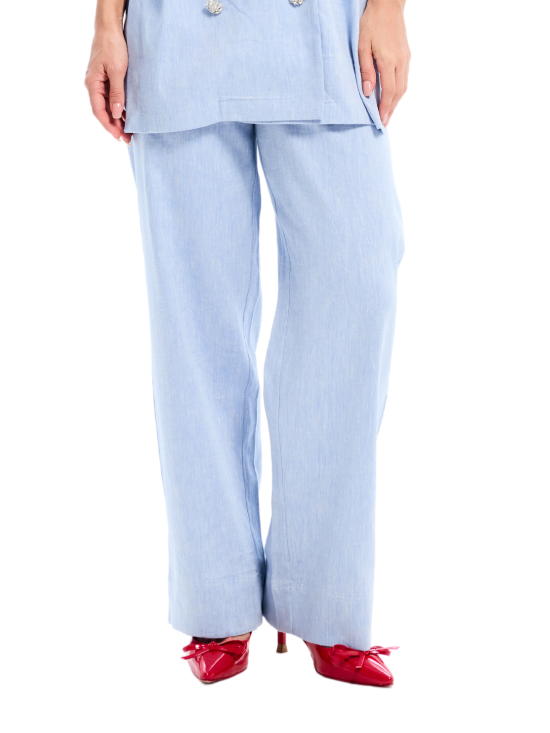 Blue Cotton Slub Trouser