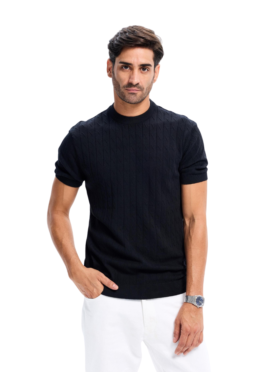 Black Jacquard Tee