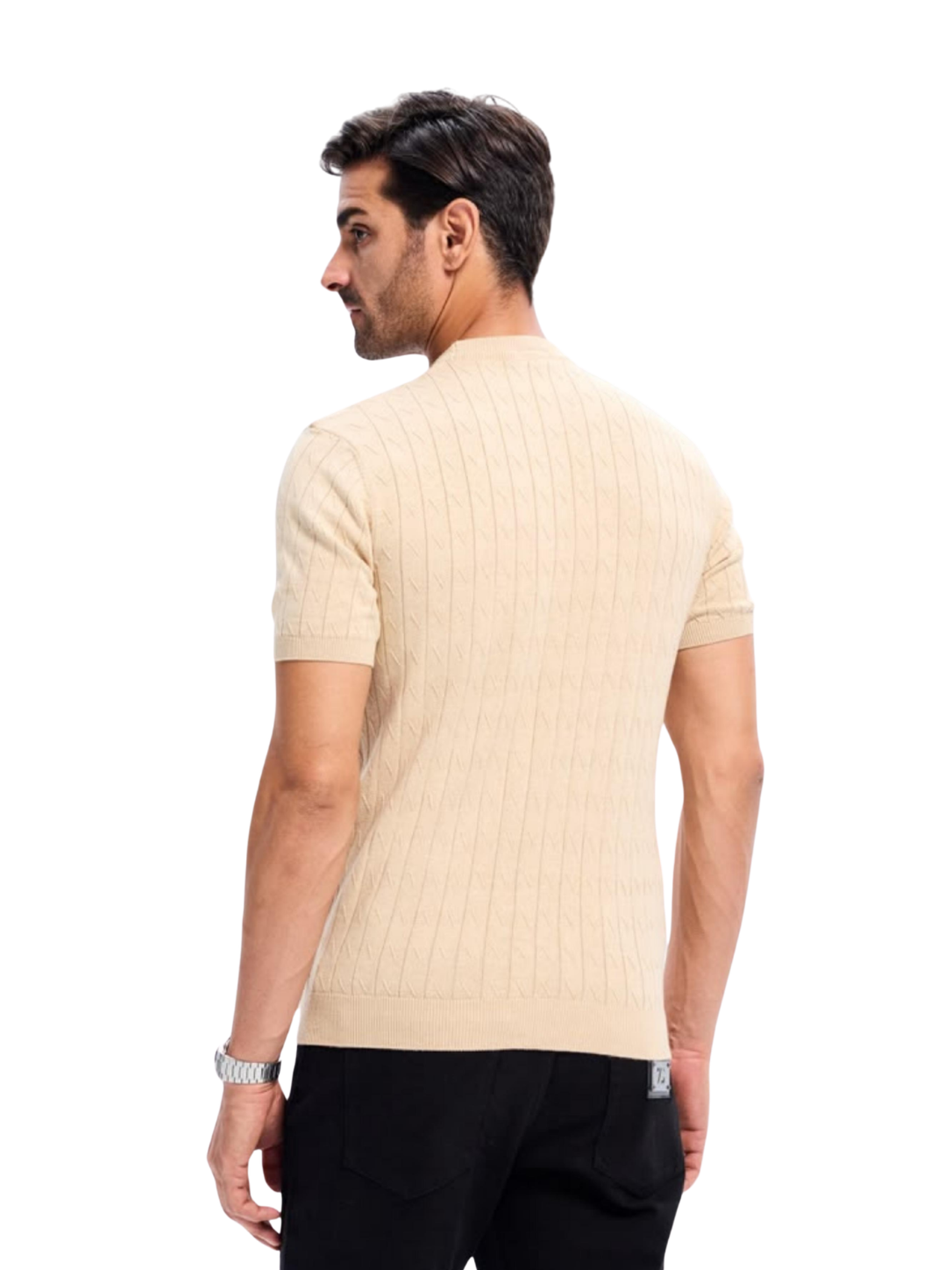 Beige Jacquard Tee