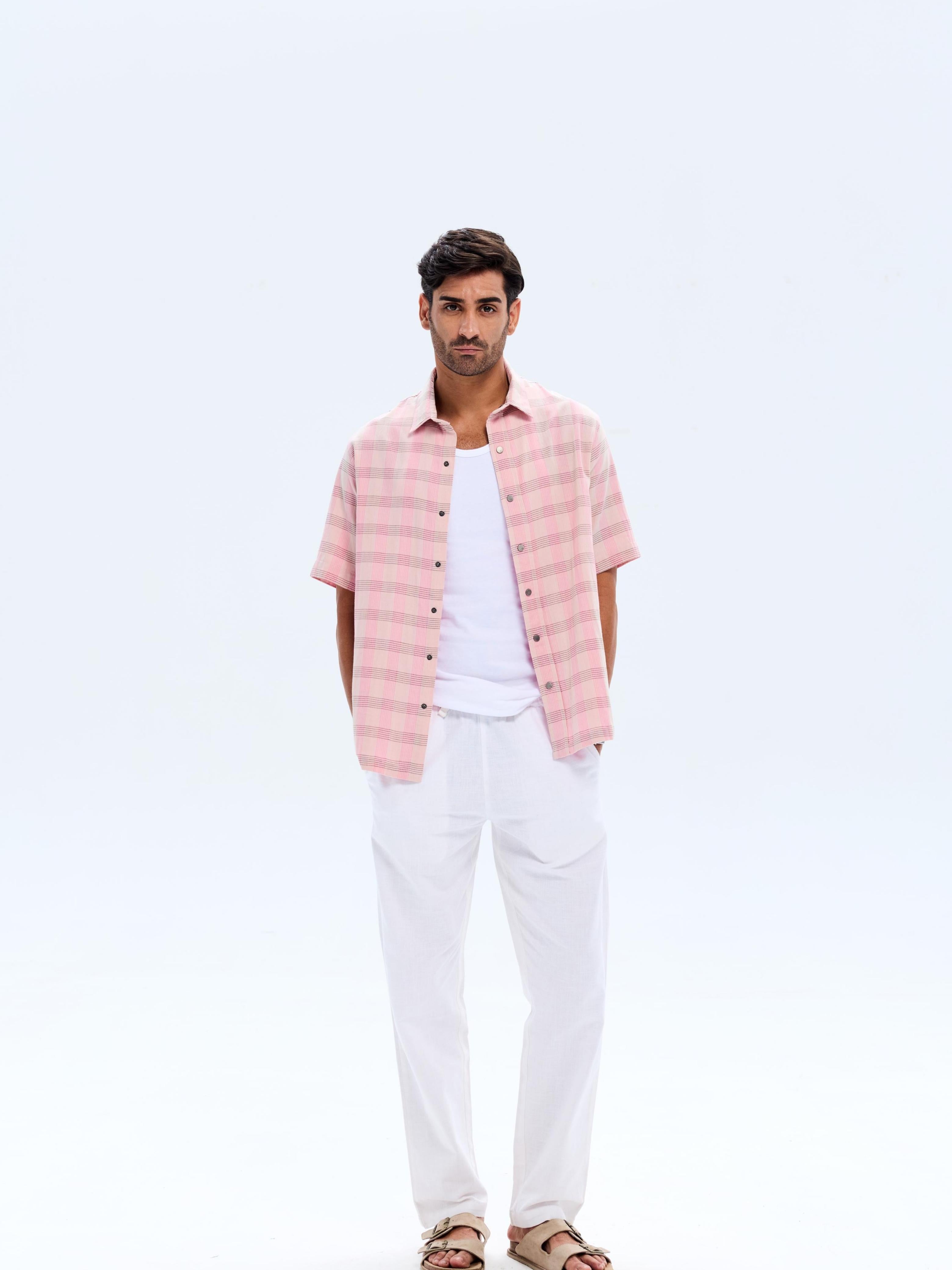 Pink Plaid Cotton School Kills Artists Shirt