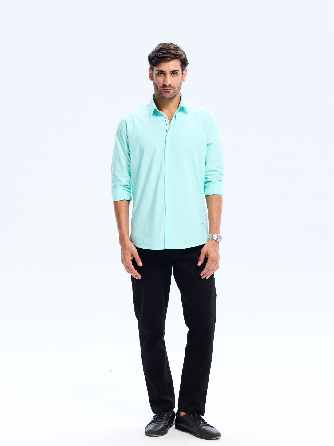 Sea Green Cotton Poplin Shirt