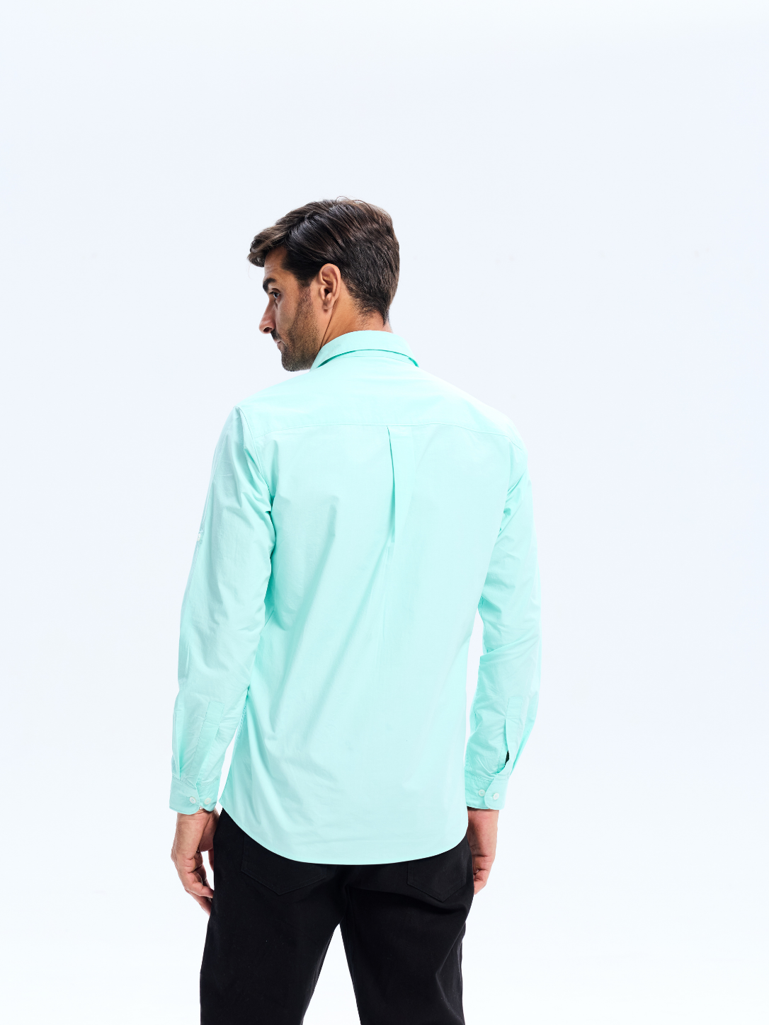 Sea Green Cotton Poplin Shirt