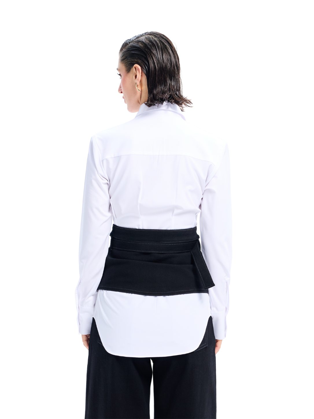 Black Denim Peplum Belt