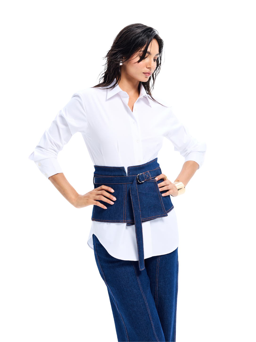 Blue Denim Peplum Belt
